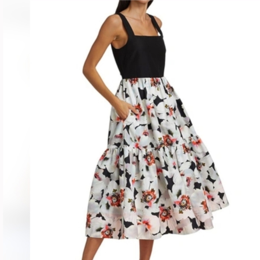 Tanya Taylor Gia fit and flare floral midi dress